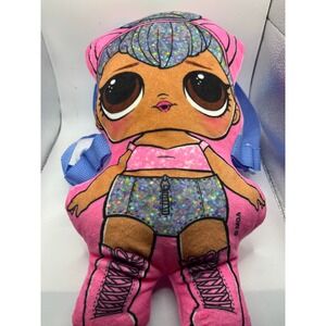 LOL Surprise Doll Plush Backpack Kids Girl‎ Pink Blue Zipper Preowned